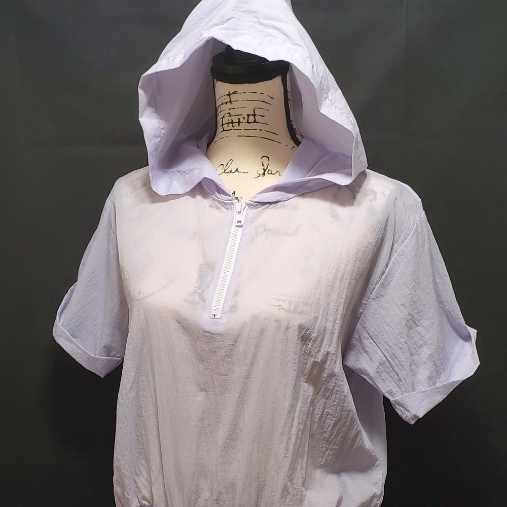 Twik Hooded Purple Short Sleeve Windbreaker Jacket